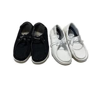 Hey Dude Wendy Basic Black Odyssey Slip-On Sneakers Shoes Women's 7 And 8 H74